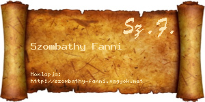 Szombathy Fanni névjegykártya