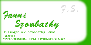 fanni szombathy business card